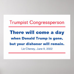 Affiche GOP Congress Votre Dishonor Restera Cheney