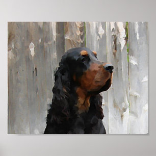 Affiche Gordon Setter Tête de peinture toile Imprimer