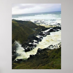 Affiche Gorge de Cook, cap Perpetua, côte de l'Oregon