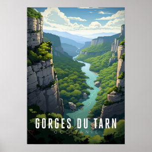 Affiche Gorges du Tarn - France - illustration