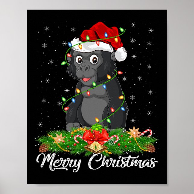 Affiche Gorilla Amoureux des animaux Correspondant Santa C (Devant)