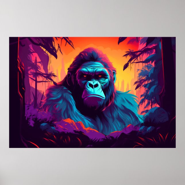 Affiche Gorilla Ape Animal Jungle Nature sauvage (Devant)