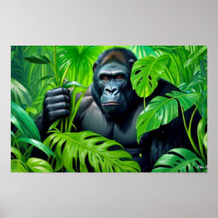 AFFICHE GORILLA DANS LA FORÊT DES PLUIES 6