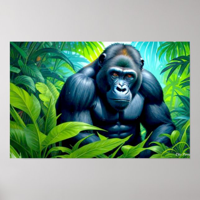 AFFICHE GORILLA DANS LA FORÊT DES PLUIES 7 (Devant)