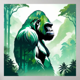 Affiche Gorilla Faune Animaux Nature Environnement Jungle