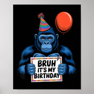 Affiche Gorilla Jungle À Thème Anniversaire Fête Bruh Son 
