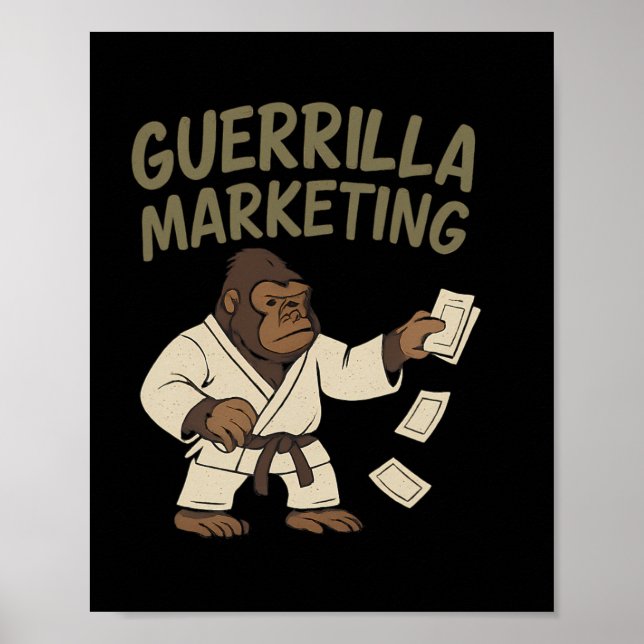 Affiche Gorilla Karate Guerrilla Marketing Graphique amusa (Devant)