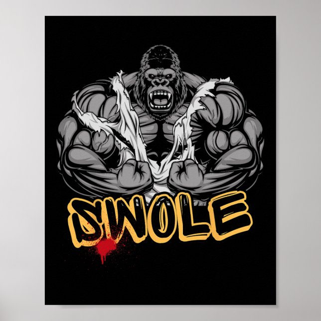 Affiche Gorilla Mode Strong Bodybuilding Workout Muscle Sw (Devant)