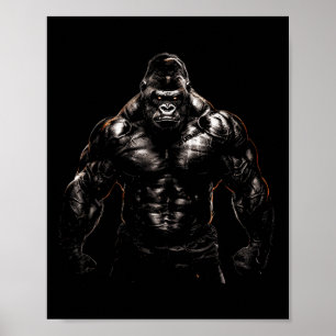 Affiche Gorilla Monkey Gym Porter Bodybuilding Workbuildin