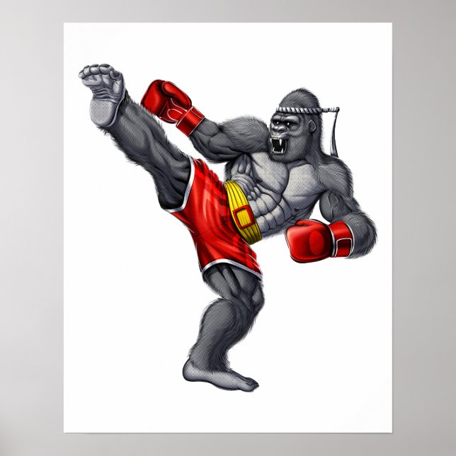 Affiche Gorilla Muay Thai Fighter (Devant)