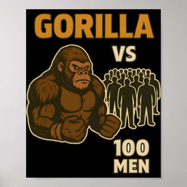 Affiche Gorilla vs 100 men epic battle (Devant)