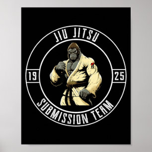 Affiche Gorille BJJ MMA - Jiu Jitsu brésilien drôle