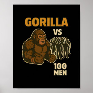 Affiche Gorille contre 100 hommes, bataille épique