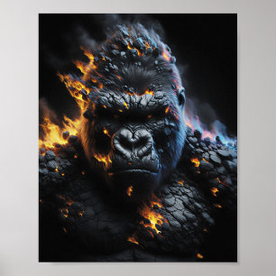 Affiche Gorille de l'Enfer – Bête de lave ardente Art numé