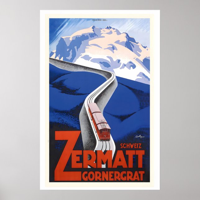 Affiche Gornergrat Zermatt Suisse Voyage Vintage (Devant)