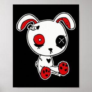 Affiche Goth Bunny Lazy Costume d'Halloween Scary Gothique