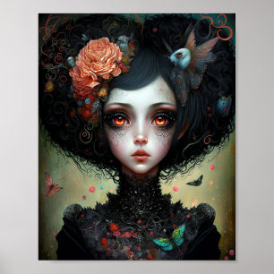 Affiche Goth Déplaisant mignonne fille gothique