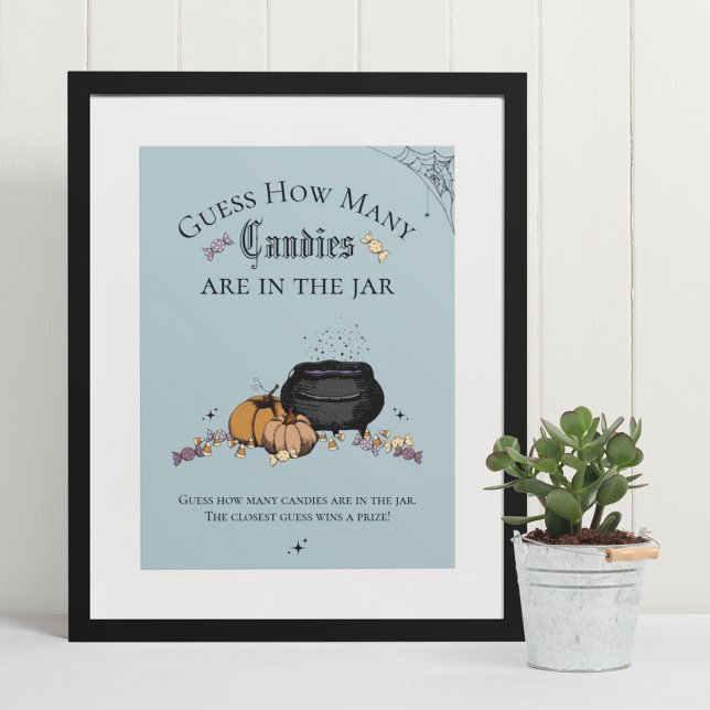 Affiche Goth Devinez combien de bonbons Baby shower jeu (Elegant & Whimsical Gothic Baby Shower Game Poster. Frame Not Included. Hand-Drawn Illustrations.)