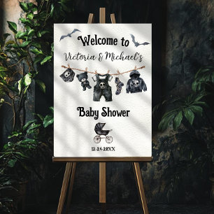 Affiche Goth Halloween Clothesline Baby shower Bienvenue