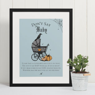 Affiche Goth Halloween Ne pas dire Baby Blue Shower Jeu