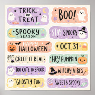 Affiche Goth Pastel Halloween Gentils Fantômes