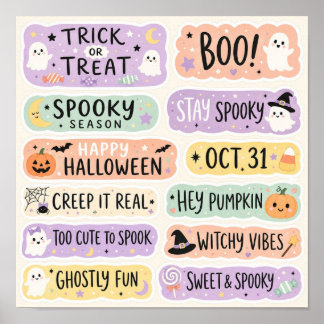 Affiche Goth Pastel Halloween Gentils Fantômes