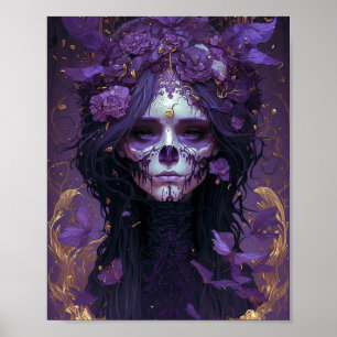 Affiche Goth Skull Woman Dark Imaginaire Art