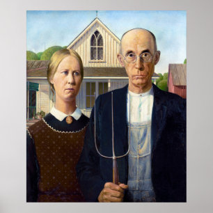 Affiche Gothic américain de Grant Wood