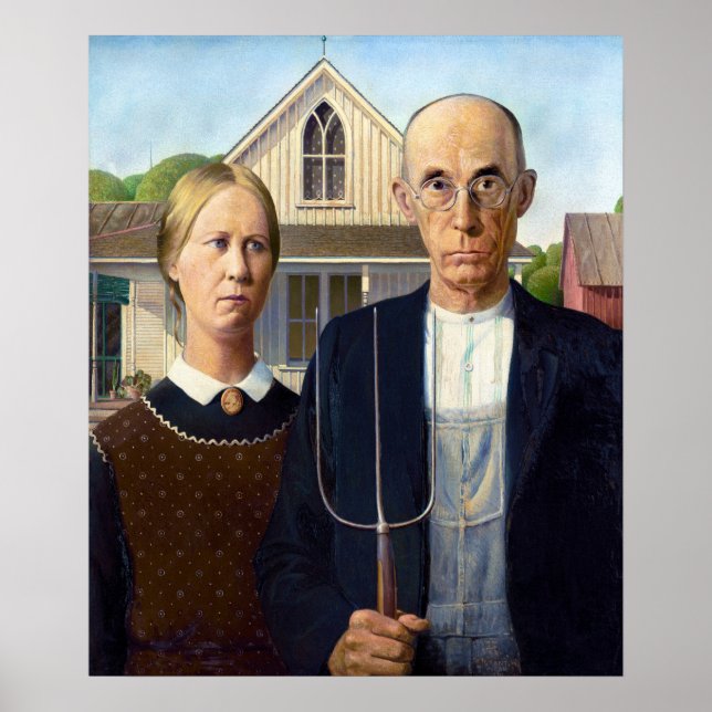 Affiche Gothic américain de Grant Wood  (Devant)