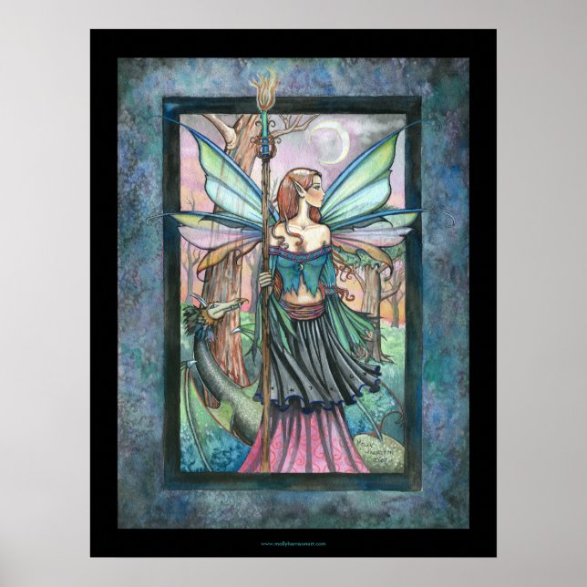 Affiche Gothic Candle Fairy and Dragon by Molly Harrison (Devant)