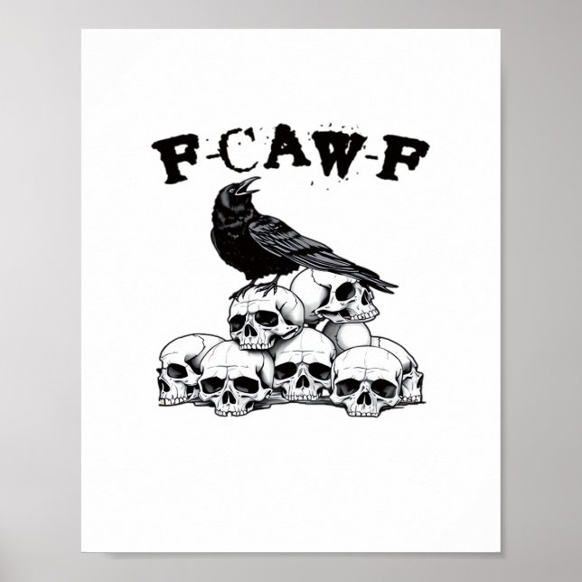 Affiche Gothic Crow F Caw F Raven Skull Halloween Graphic  (Devant)