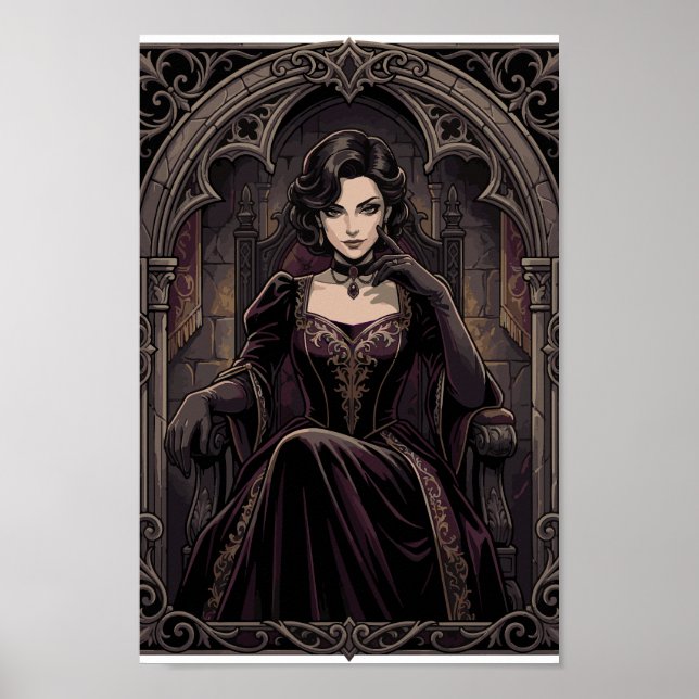 Affiche Gothic Dark Queen Vampire Royalty Fantasy Portrait (Devant)