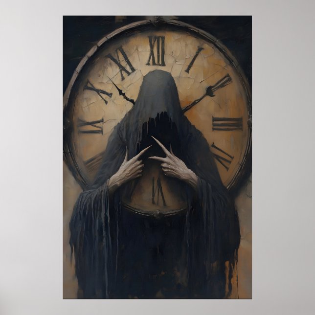 Affiche Gothic Grim Reaper Clock Art Printable Dark (Devant)