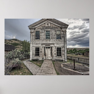 Affiche GOTHIC LODGE and SCHOOL - BANNACK MONTANA