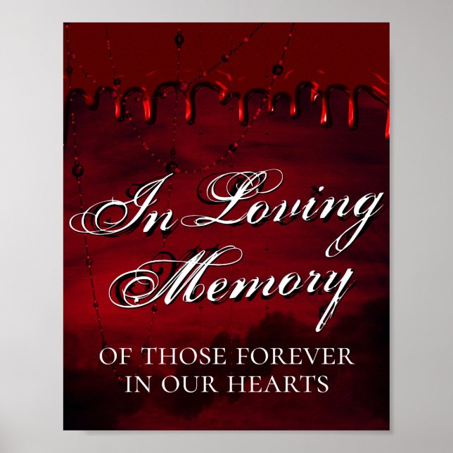 Affiche Gothic Luxe | Noir et Rouge Foncé En Mémoire Aiman (Devant)
