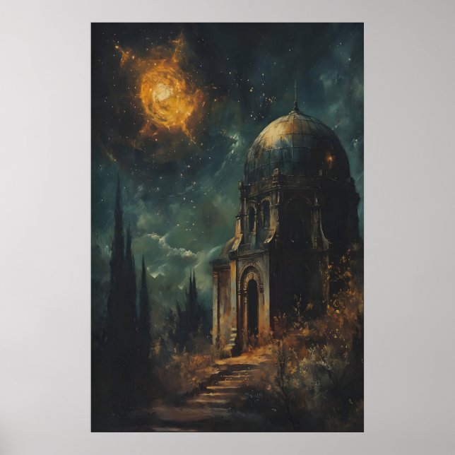 Affiche Gothic Observatory Space Printable Dark Fantasy (Devant)