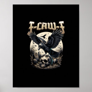 Affiche Gothic Skull F Caw F Crow Humor Graphic