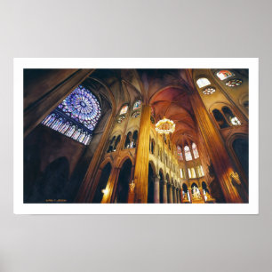 Affiche "Gothic Twist" Notre Dame Cathedral Watercolor