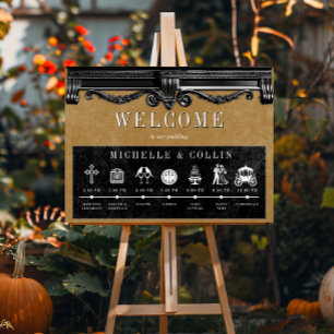 Affiche Gothique Black & Gold Ordre des événements Mariage