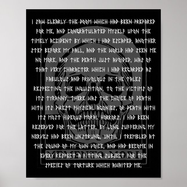 Affiche Gothique Edgar Allan E Memento Mori Crâne Hallowee (Devant)