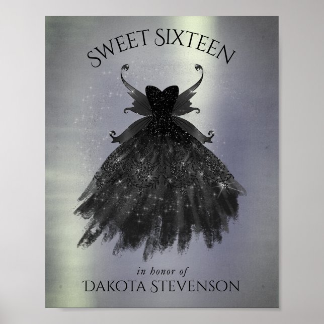 Affiche Gothique Fairy Black Gown | Vampy Goth Glam Sheen (Devant)