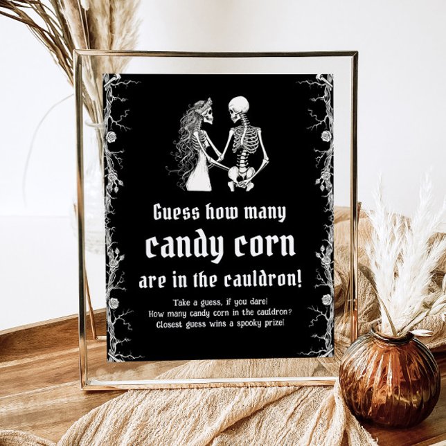 Affiche Gothique Halloween Devinez Combien De Candy Corn J (Créateur téléchargé)
