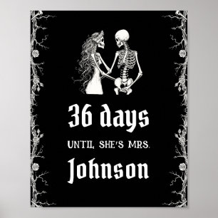 Affiche Gothique Halloween Squelette Jours Jusqu'À Ce Qu'E