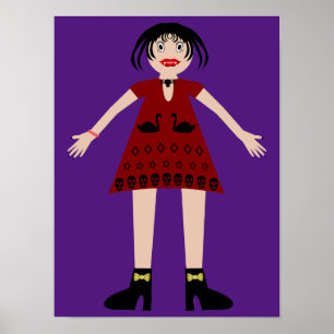 Affiche Gothique Halloween Vampire Lady