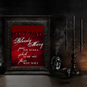 Affiche Gothique Luxe Bar Black and Red Bloody Mary