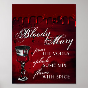 Affiche Gothique Luxe Black and Red Bloody Mary Drink