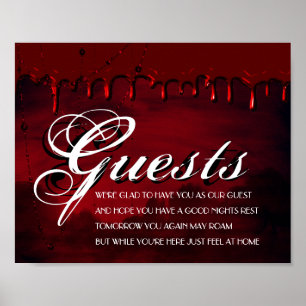 Affiche Gothique Luxe   Black and Red Our of Town Invités