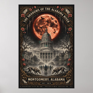 Affiche Gothique Montgomery, AL Art | Voyage Horreur Vinta