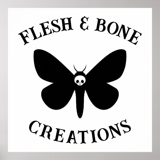 Affiche Gothique Moth Générateur de logo Petite entreprise (Devant)