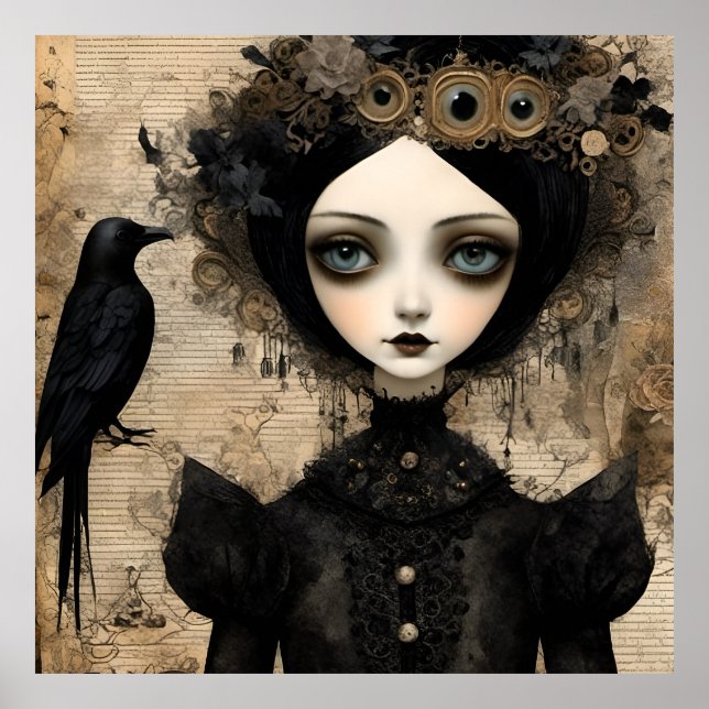 Affiche Gothique Raven Princess Collage (Devant)